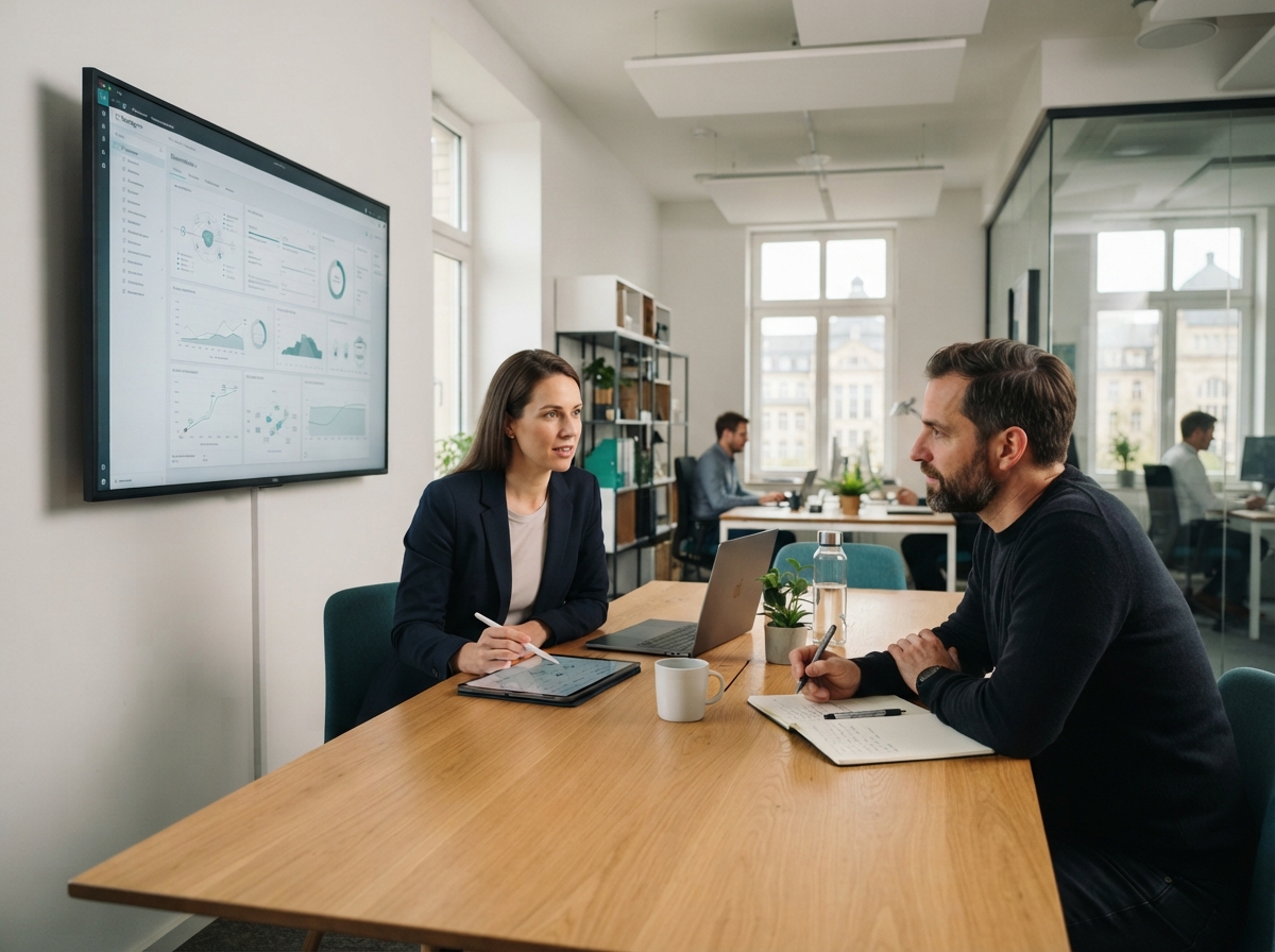 Tzerdagron Team bei der Analyse von Markt- und Risikodaten